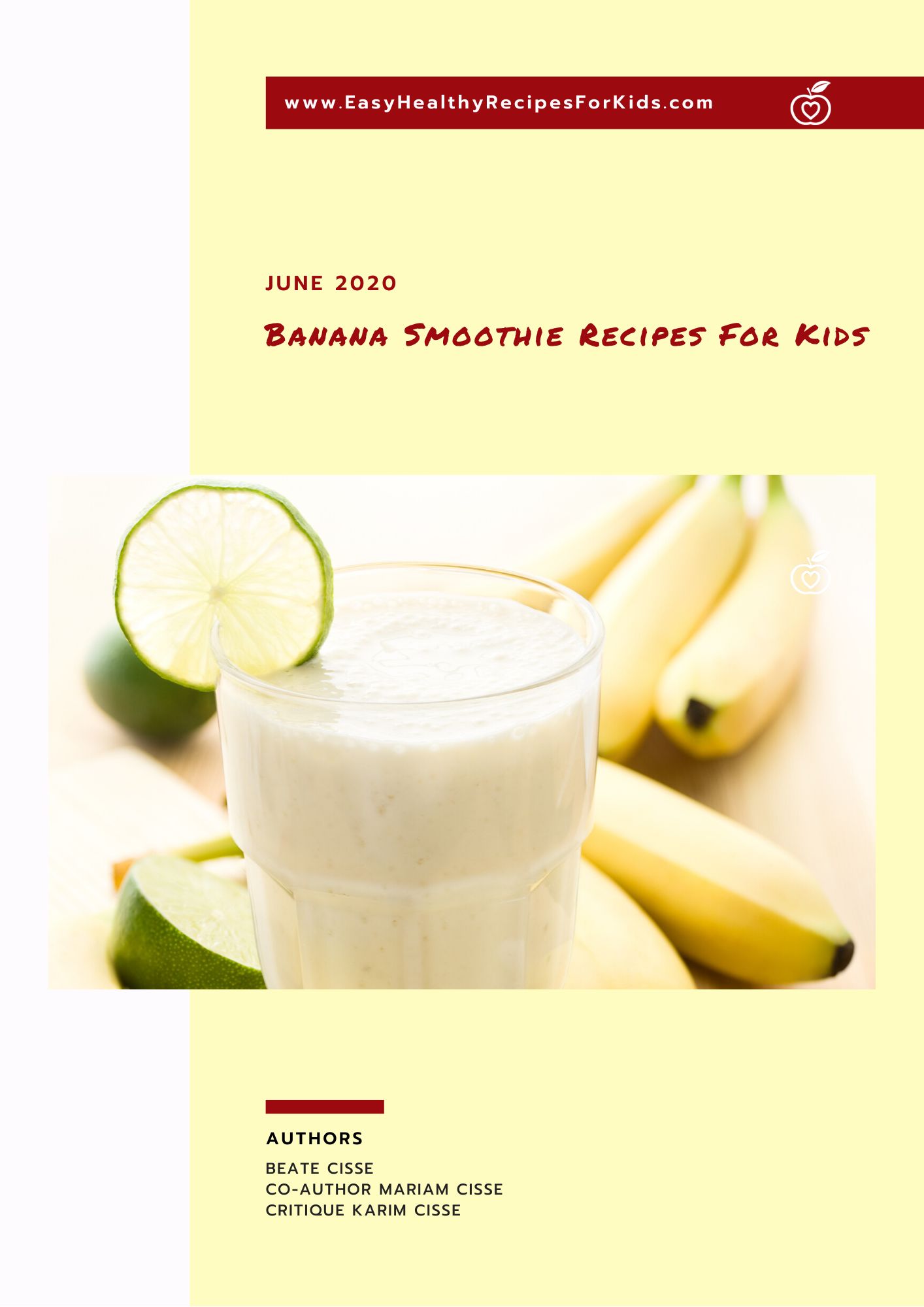 Banana Smoothies For Kids Booklet Cover