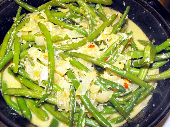 Serving the green bean curry recipe leaves regularly everyone asking for more. Its flavors are nicely balanced and all ingredients bring out the best.