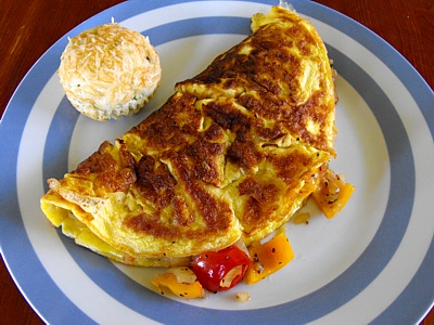 Find out how to make an omelette. The preparations are similar as to scrambled egg, then let the omelette set in a pan at low heat.