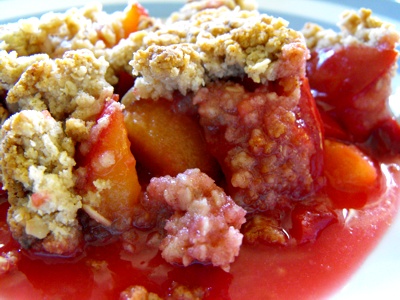 A plum crumble crumble is a delicious sweet sour dessert.