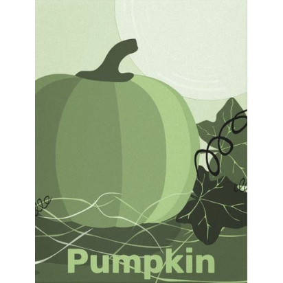 green pumpkin wall art on canvas