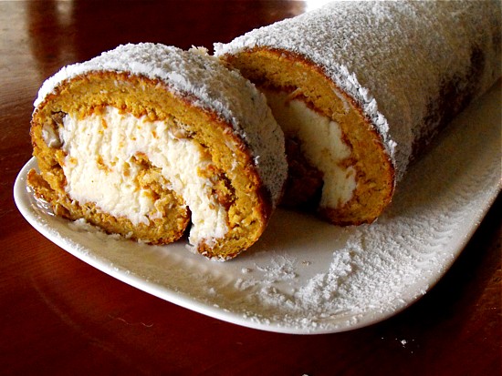 The pumpkin roll recipe is easy to make and a variation to the sponge cake recipe. The new delectable cream cheese roll is eye-catching and jazzes up any menu.