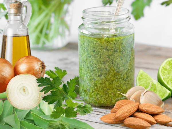 parsley pesto with almonds