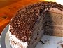 Chocolate cake, cut