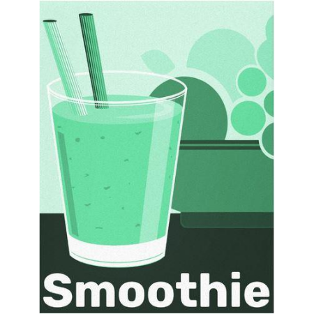 The smoothie kitchen modern wall decor shows colored monochromatic canvas prints or poster prints.Personalize the smoothie print by choosing the background color. 