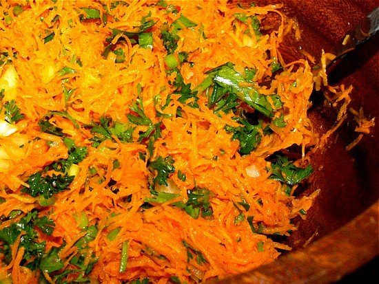 The carrot salad recipe is a versatile side dish. The combination of carrot and celery is aromatic and strengthened by the parsley, salt, pepper, and lemon.