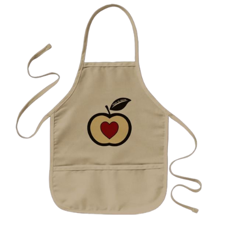 kids cooking apron with food to grow logo