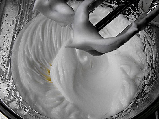 Step 1: Whisk egg whites until stiff