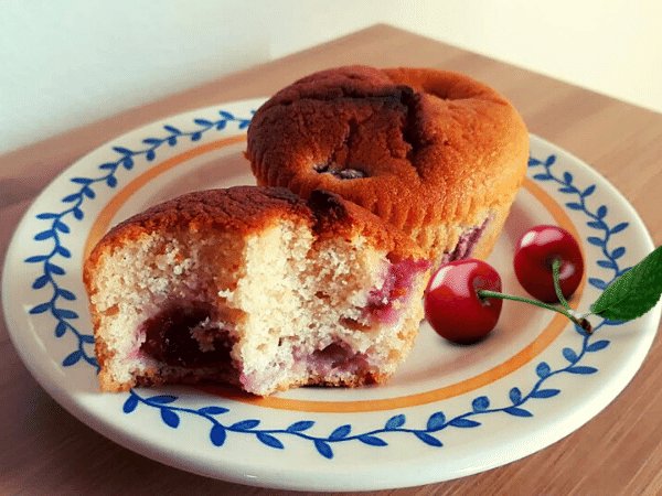 A cherry muffin recipe is just perfect, during early summer, using freshly picked cherries is just perfect.  These small red stone fruits bring up vivid childhood memories of sitting in a cherry tree.